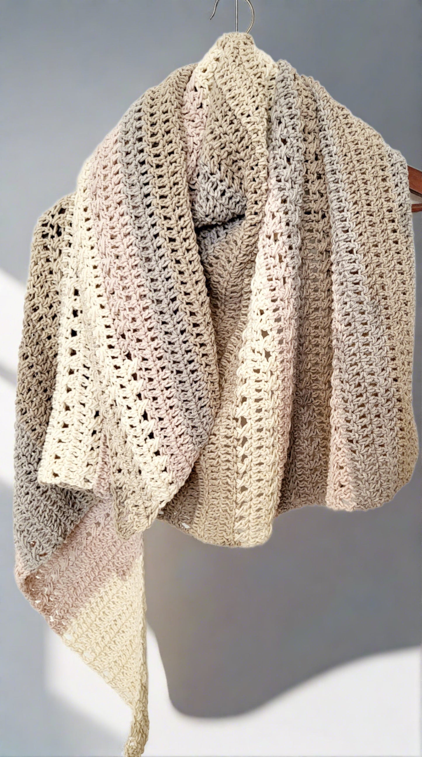 Crochet Shawl - Super Soft Shawl - Cotton yarn Shawl - Crochet Asymmetrical Shawl