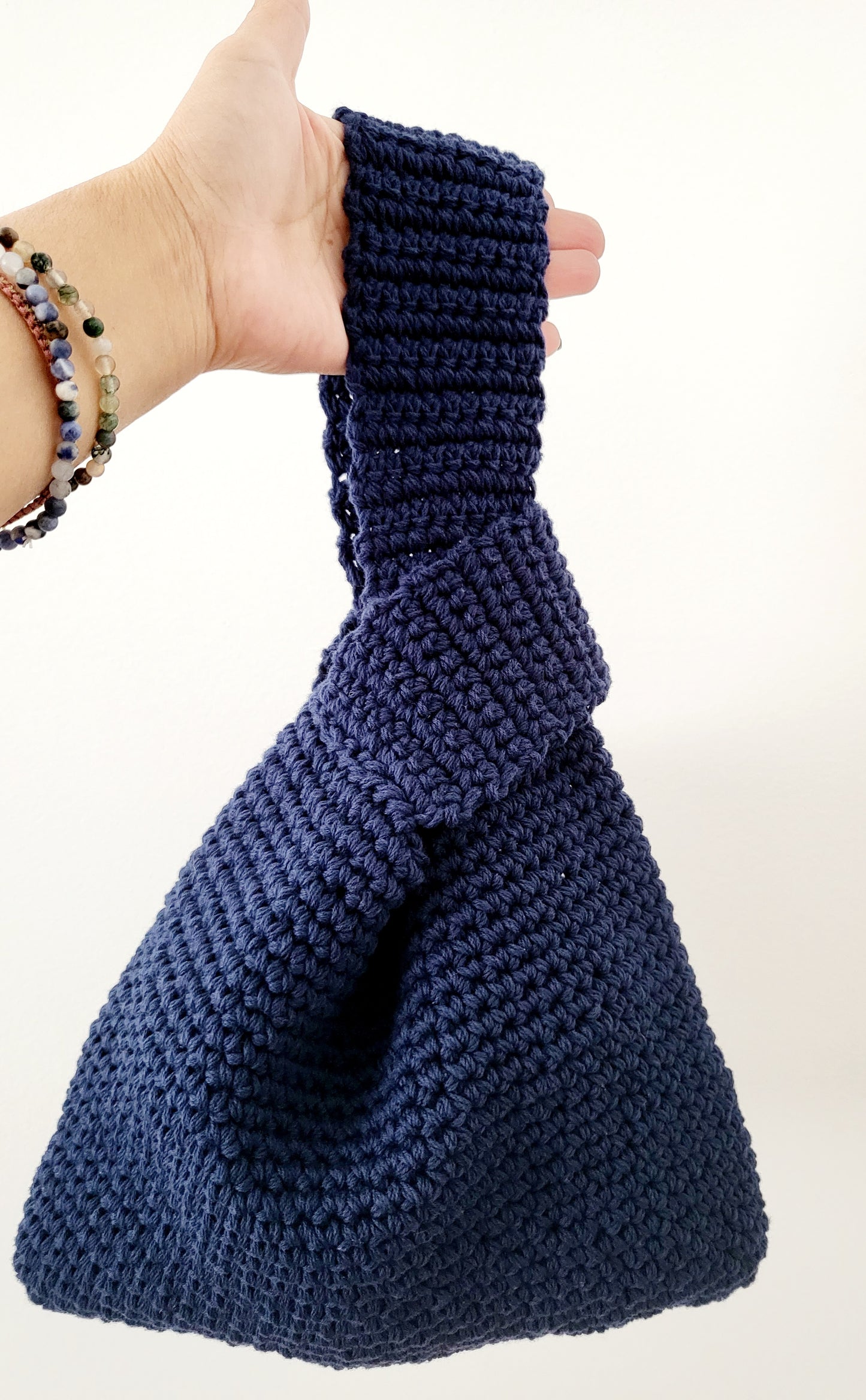 Crochet Knot Bag – Hand-Crocheted Wrist Purse – Minimalist Knot Bag