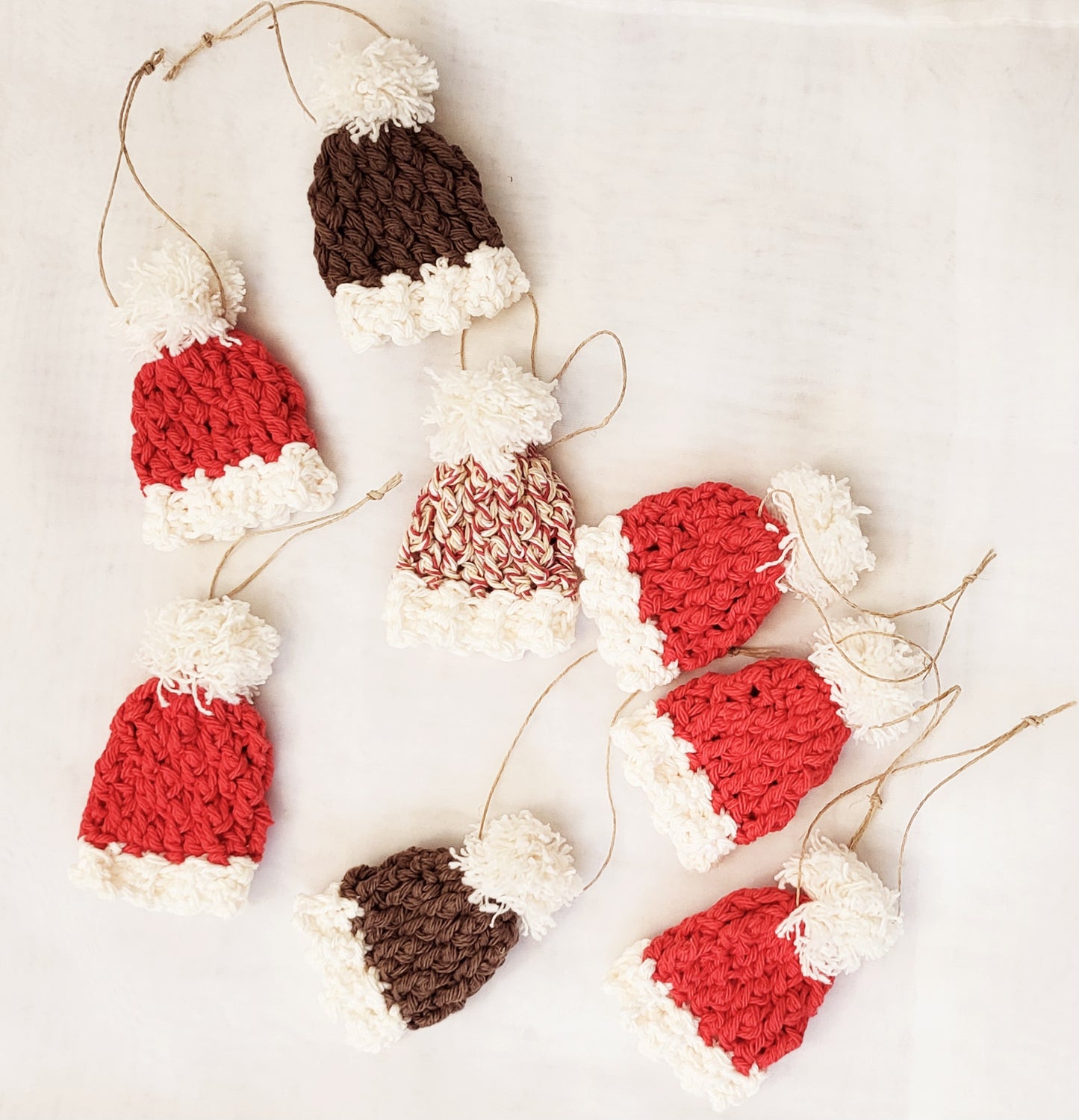 Handmade Crocheted  Holiday Decorations - Mini beanies