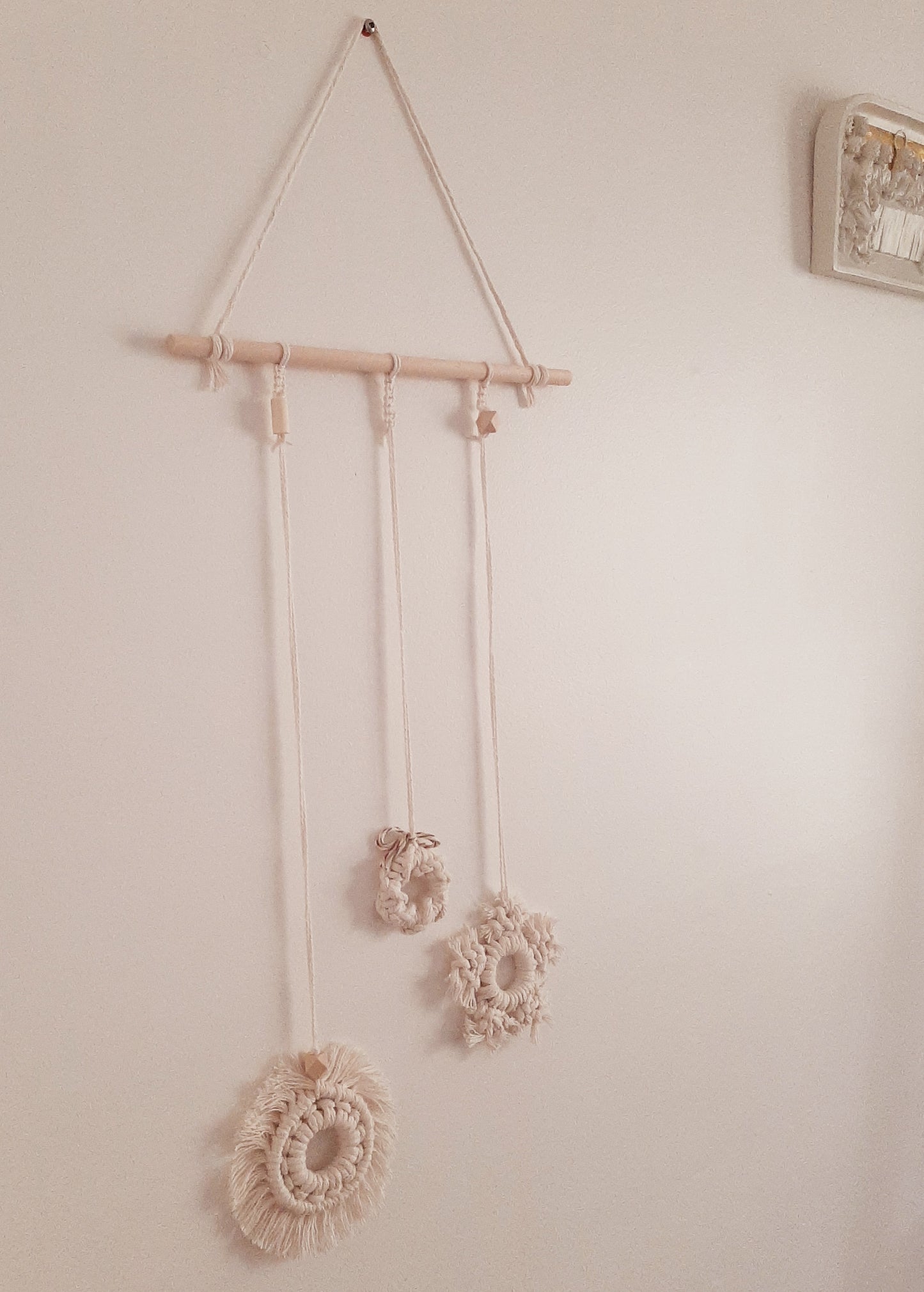 Boho Christmas Wall Decor - Macrame Holiday Wall Hanging - Handmade Festive Decor