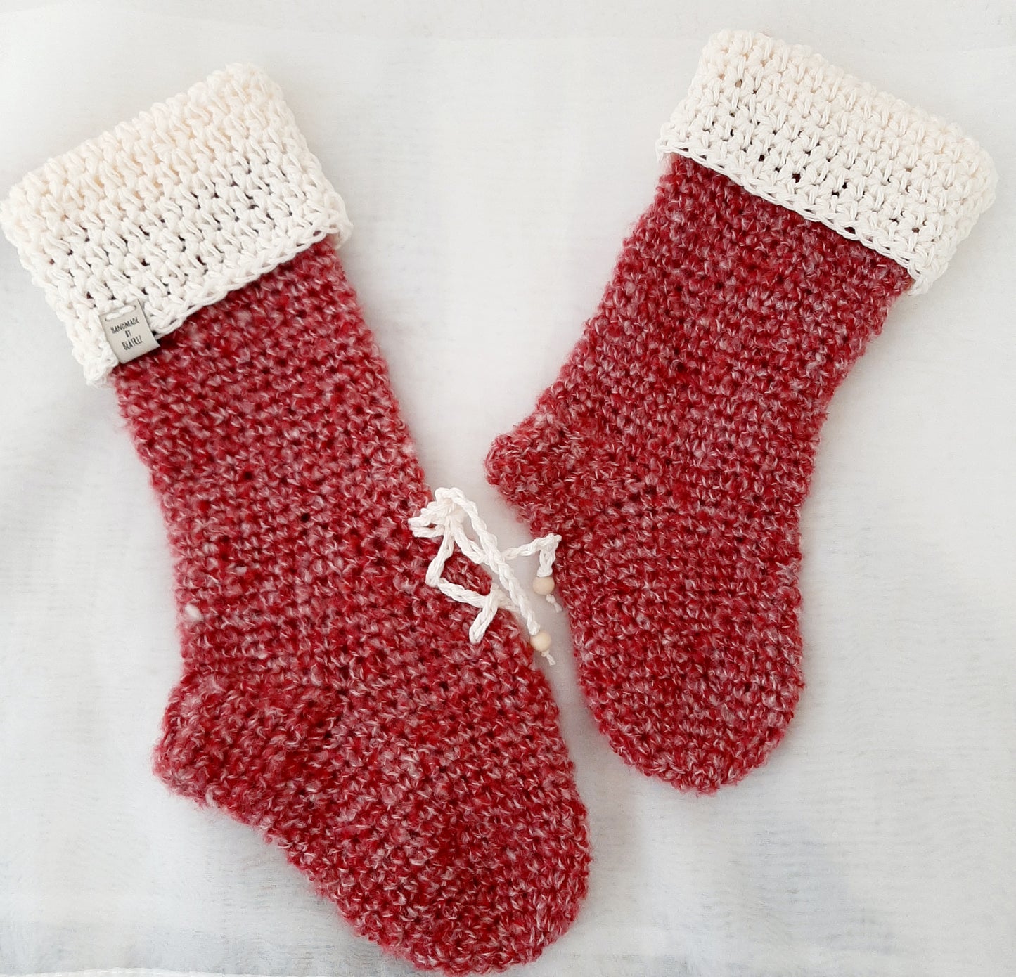 Crochet Christmas Stockings - Set of 2 Stockings - Rustic Christmas Decor