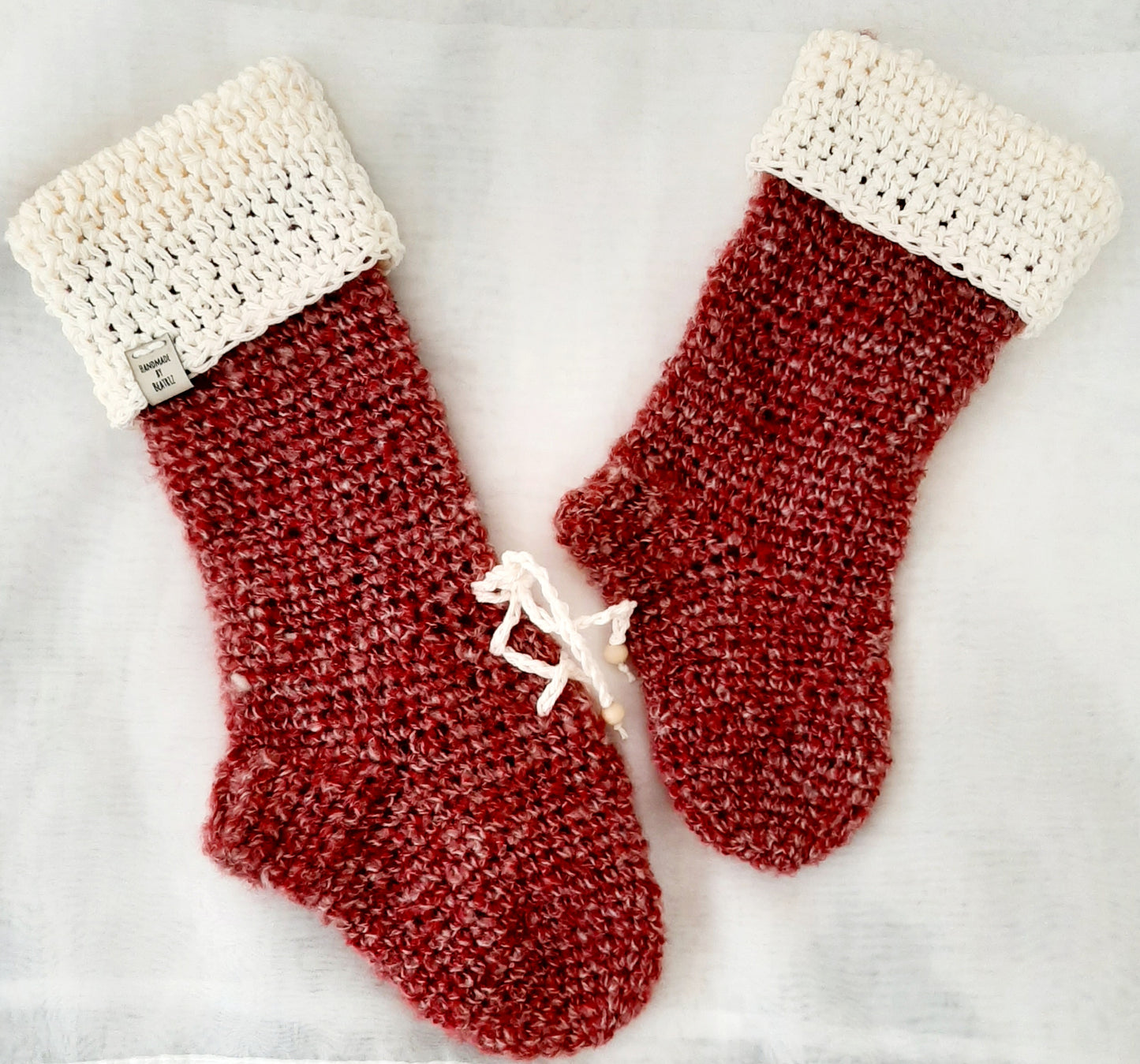 Crochet Christmas Stockings - Set of 2 Stockings - Rustic Christmas Decor