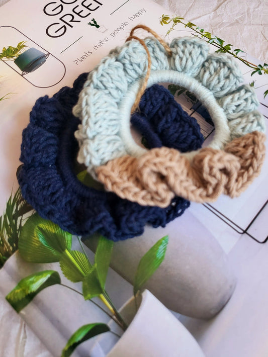 Soft Handmade Scrunchies - Crochet Hair Ties